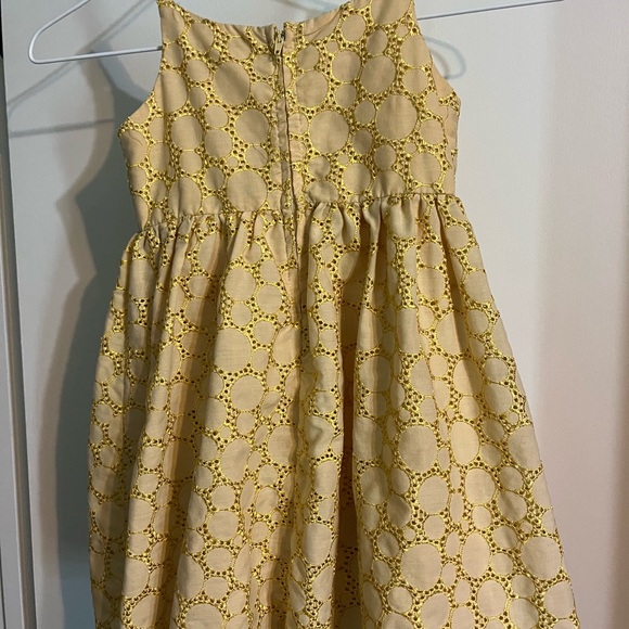 Sweet Heart Rose girls dress in 4T.  Golden yellow with a honeycomb design. - Picture 5 of 5